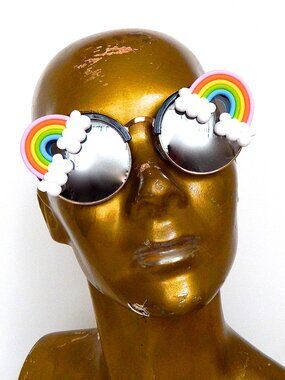 GASOLINE GLAMOUR FANTASIA NEON ACID COCO SUNGLASSES HEMATITE 🌈🌈🌈